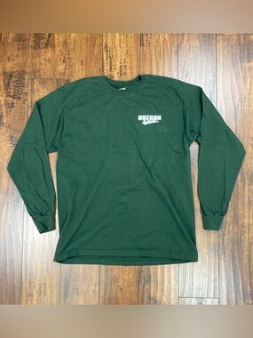 Oregon Ducks NCAA Green Long Sleeve T-Shirt Ducks Country Gildan Men's Large.